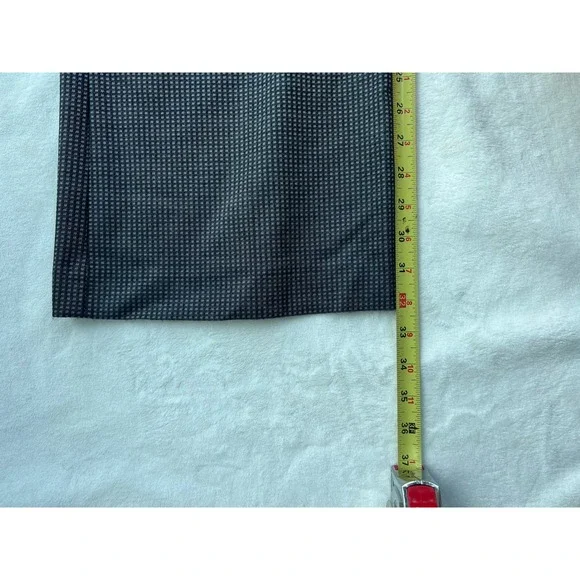 Express Editor Gray Dress Pants Waist Buttons Geometric Pattern Sz 6 - Picture 8 of 10